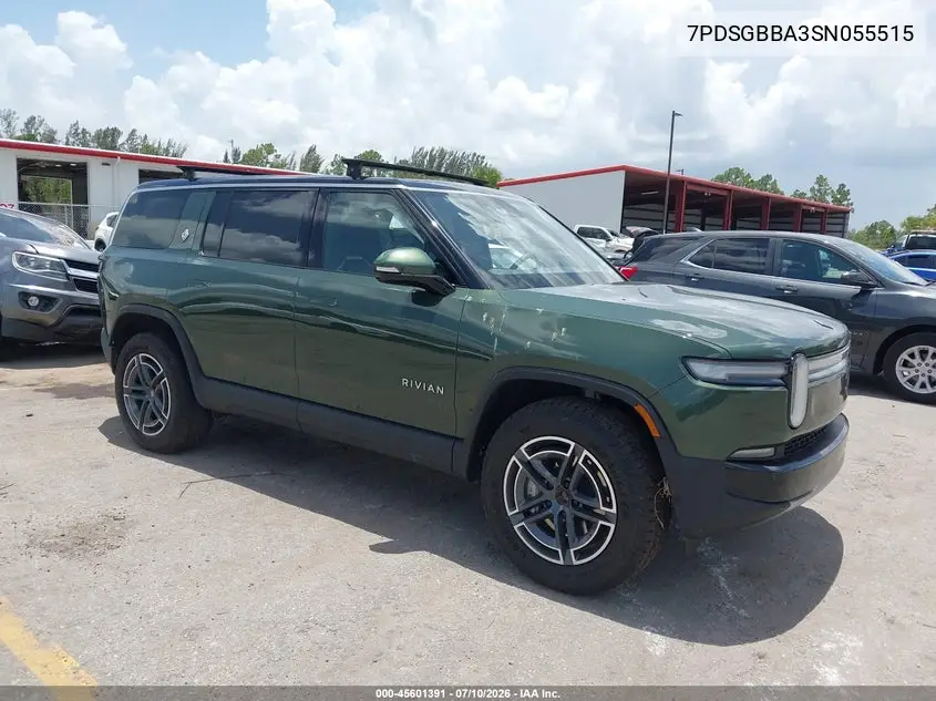 2025 Rivian R1S Adventure Dual Motor Large Pack/Adventure Dual Motor Max Pack VIN: 7PDSGBBA3SN055515 Lot: 45601391