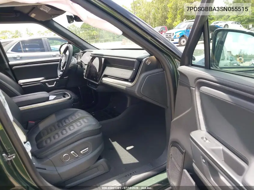 2025 Rivian R1S Adventure Dual Motor Large Pack/Adventure Dual Motor Max Pack VIN: 7PDSGBBA3SN055515 Lot: 45601391