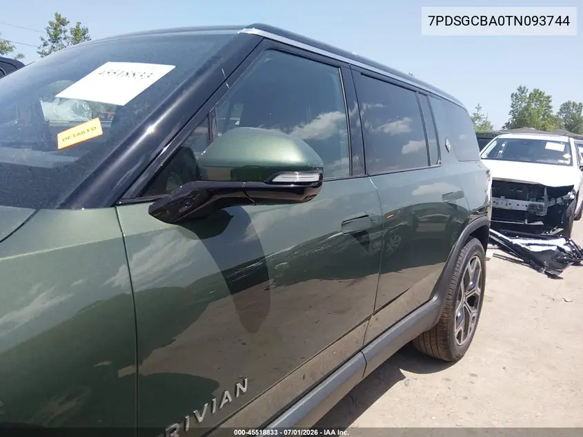 2026 Rivian R1S Dual Motor Max Pack/Performance Dual Motor Max Pack VIN: 7PDSGCBA0TN093744 Lot: 45518833