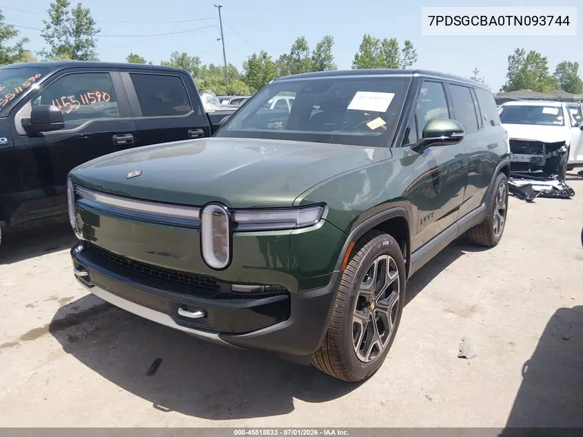 2026 Rivian R1S Dual Motor Max Pack/Performance Dual Motor Max Pack VIN: 7PDSGCBA0TN093744 Lot: 45518833