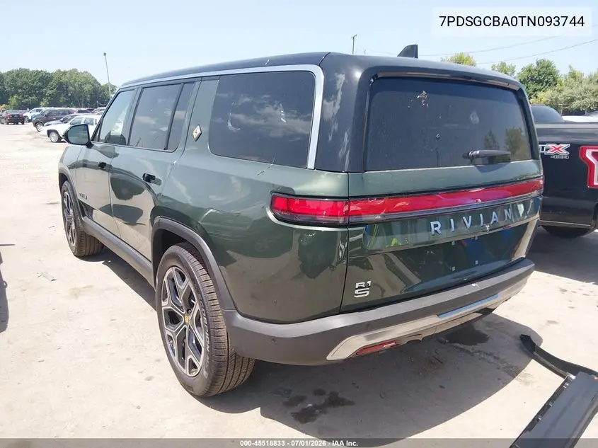 2026 Rivian R1S Dual Motor Max Pack/Performance Dual Motor Max Pack VIN: 7PDSGCBA0TN093744 Lot: 45518833