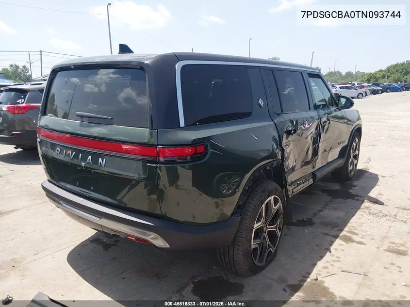 2026 Rivian R1S Dual Motor Max Pack/Performance Dual Motor Max Pack VIN: 7PDSGCBA0TN093744 Lot: 45518833