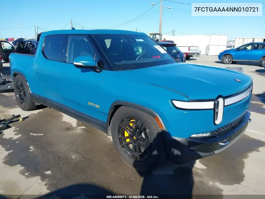2022 Rivian R1T Adventure VIN: 7FCTGAAA4NN010721 Lot: 44090973