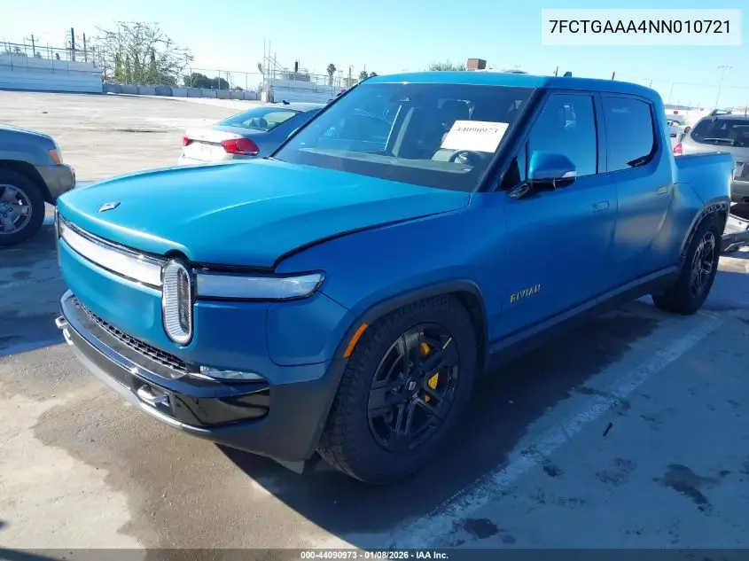 2022 Rivian R1T Adventure VIN: 7FCTGAAA4NN010721 Lot: 44090973