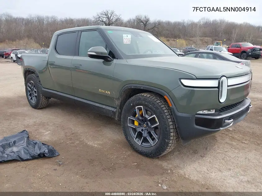 2022 Rivian R1T Launch Edition VIN: 7FCTGAAL5NN004914 Lot: 44688590