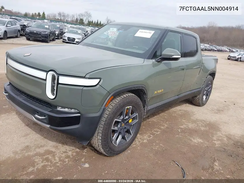 2022 Rivian R1T Launch Edition VIN: 7FCTGAAL5NN004914 Lot: 44688590