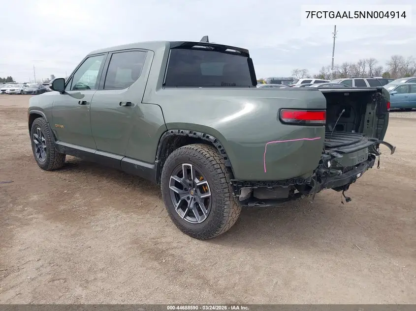 2022 Rivian R1T Launch Edition VIN: 7FCTGAAL5NN004914 Lot: 44688590