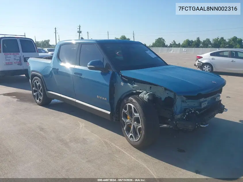 2022 Rivian R1T Launch Edition VIN: 7FCTGAAL8NN002316 Lot: 44973834