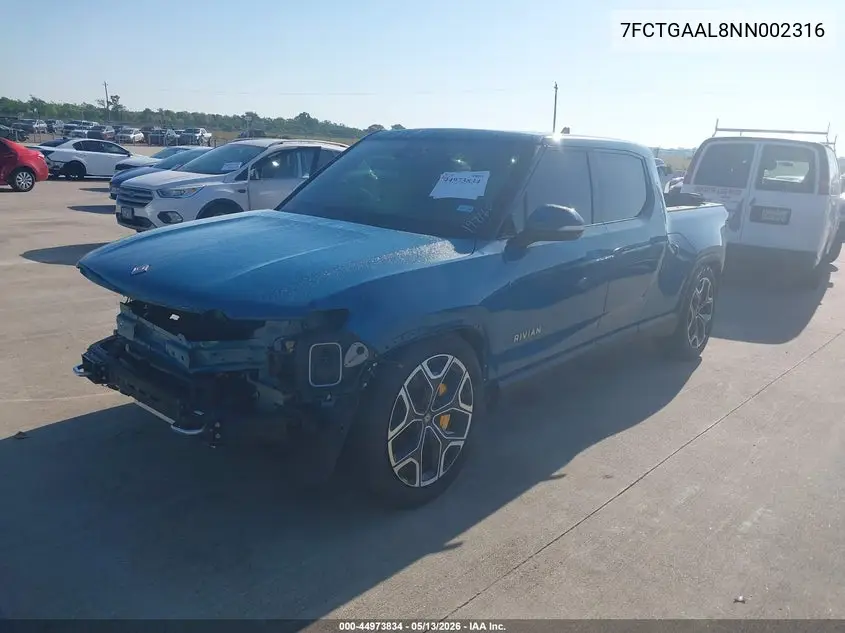 2022 Rivian R1T Launch Edition VIN: 7FCTGAAL8NN002316 Lot: 44973834