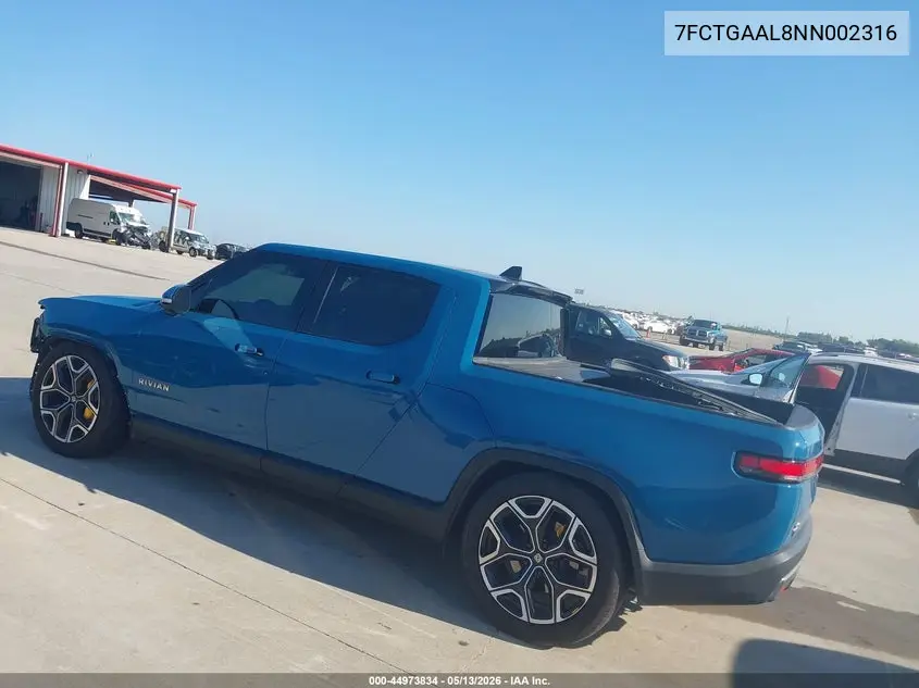2022 Rivian R1T Launch Edition VIN: 7FCTGAAL8NN002316 Lot: 44973834