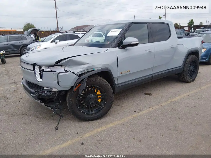 2022 Rivian R1T Adventure VIN: 7FCTGAAA5NN009948 Lot: 45484076