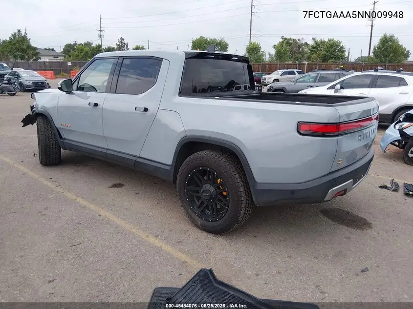 2022 Rivian R1T Adventure VIN: 7FCTGAAA5NN009948 Lot: 45484076