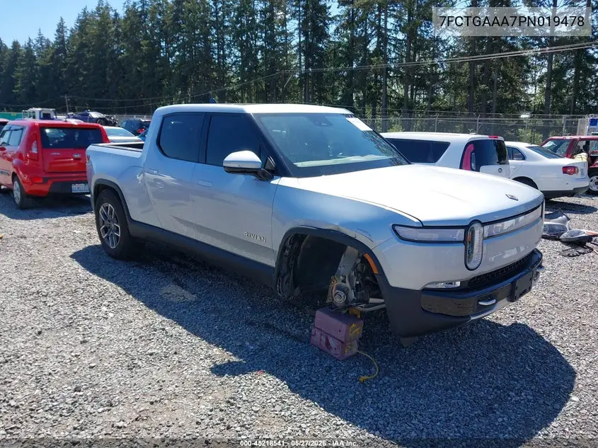 2023 Rivian R1T Adventure Quad Motor Large Pack VIN: 7FCTGAAA7PN019478 Lot: 45218541