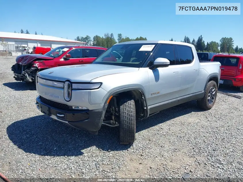 2023 Rivian R1T Adventure Quad Motor Large Pack VIN: 7FCTGAAA7PN019478 Lot: 45218541