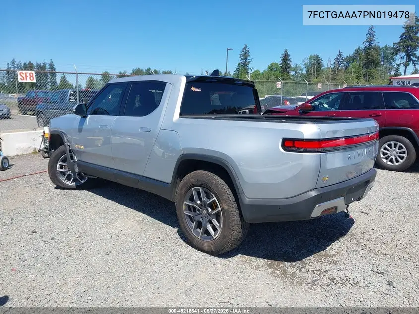 2023 Rivian R1T Adventure Quad Motor Large Pack VIN: 7FCTGAAA7PN019478 Lot: 45218541