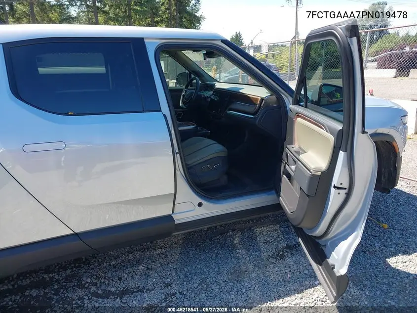 2023 Rivian R1T Adventure Quad Motor Large Pack VIN: 7FCTGAAA7PN019478 Lot: 45218541
