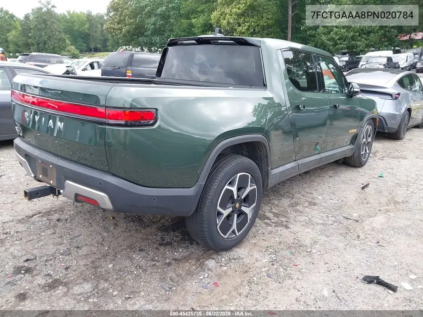 2023 Rivian R1T Adventure Quad Motor Large Pack VIN: 7FCTGAAA8PN020784 Lot: 45425735