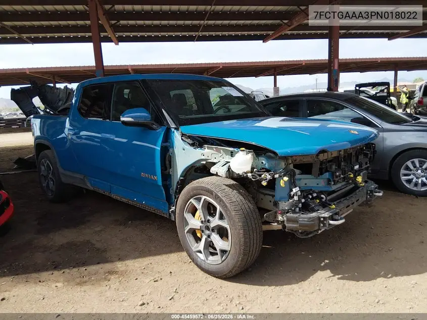 2023 Rivian R1T Adventure Quad Motor Large Pack VIN: 7FCTGAAA3PN018022 Lot: 45459572