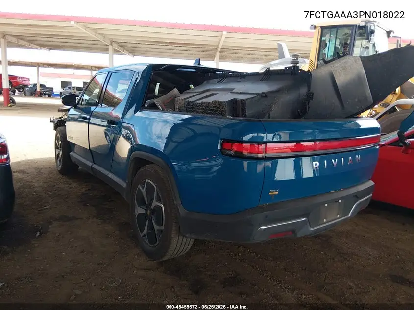 2023 Rivian R1T Adventure Quad Motor Large Pack VIN: 7FCTGAAA3PN018022 Lot: 45459572