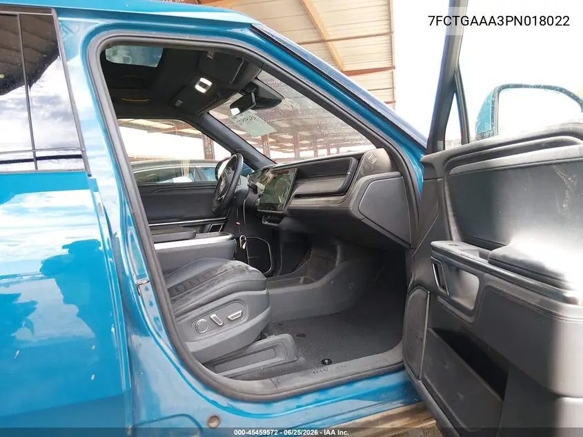 2023 Rivian R1T Adventure Quad Motor Large Pack VIN: 7FCTGAAA3PN018022 Lot: 45459572