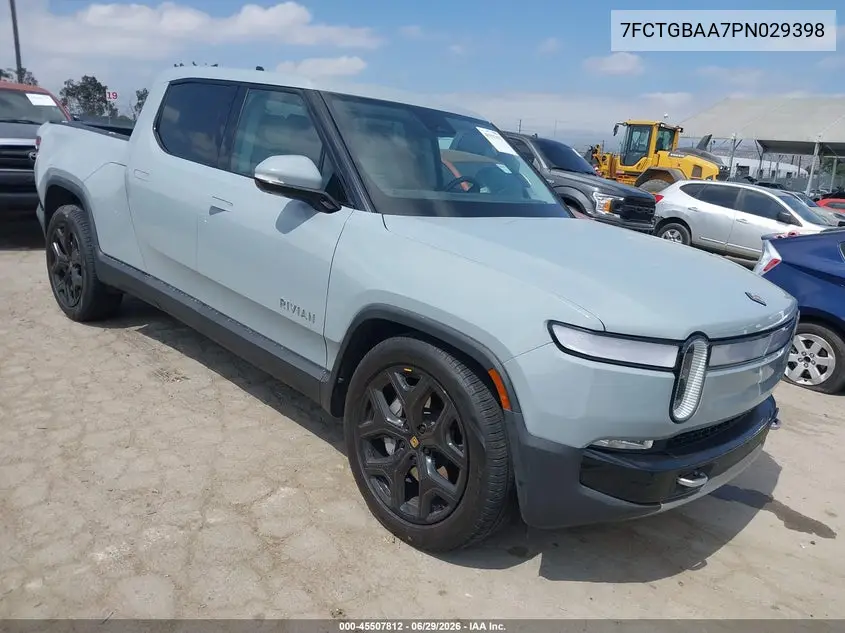 2023 Rivian R1T Adventure/Adventure Dual Motor Large Pack/Adventure Dual Motor Max Pack VIN: 7FCTGBAA7PN029398 Lot: 45507812