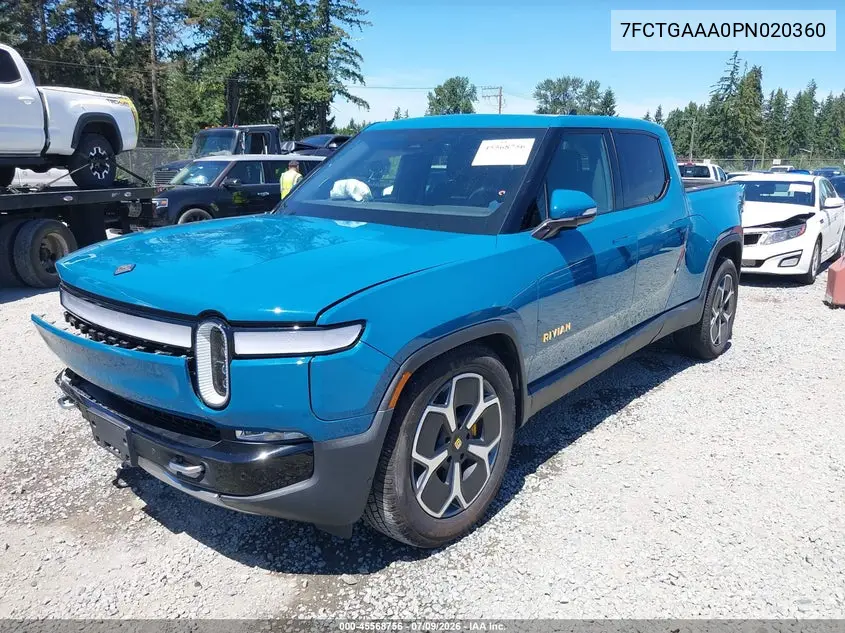 2023 Rivian R1T Adventure Quad Motor Large Pack VIN: 7FCTGAAA0PN020360 Lot: 45568756