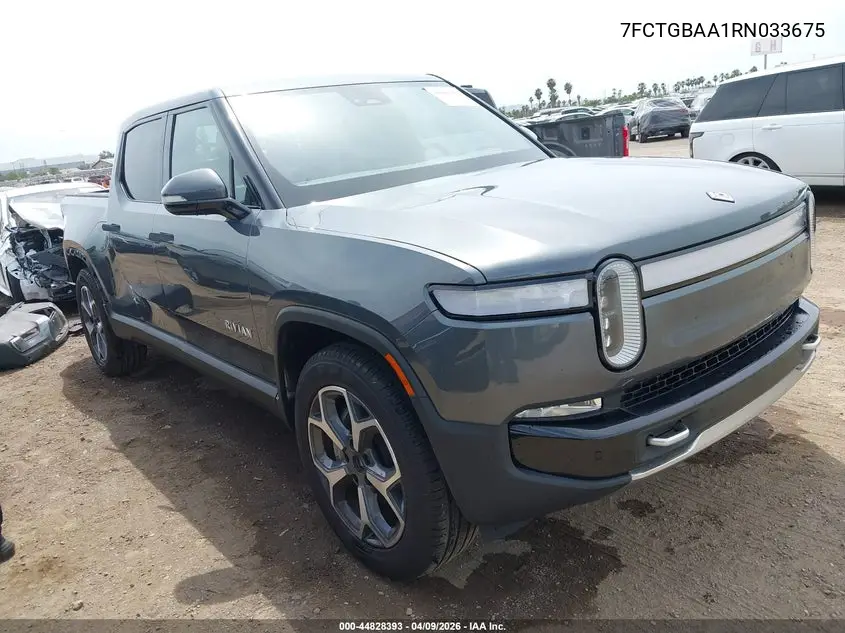 2024 Rivian R1T Adventure Dual Motor Large Pack/Adventure Dual Motor Perf Large Pack VIN: 7FCTGBAA1RN033675 Lot: 44828393