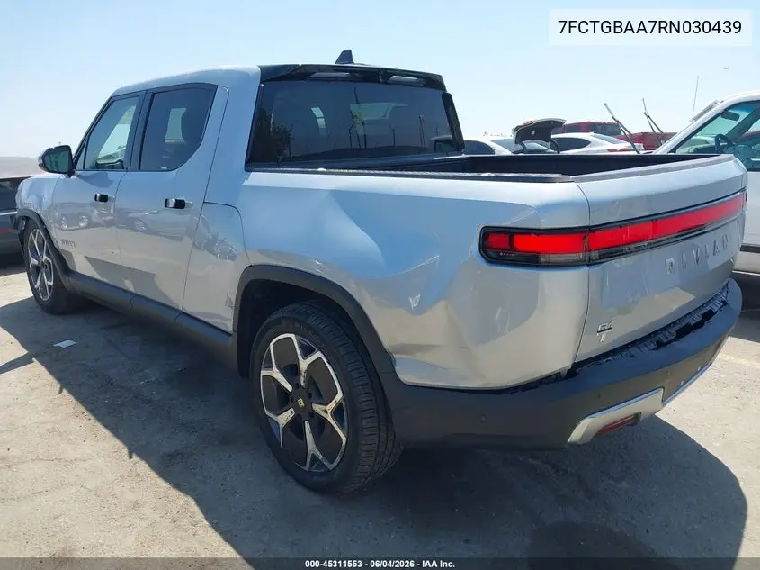 2024 Rivian R1T Adventure Dual Motor Large Pack/Adventure Dual Motor Perf Large Pack VIN: 7FCTGBAA7RN030439 Lot: 45311553