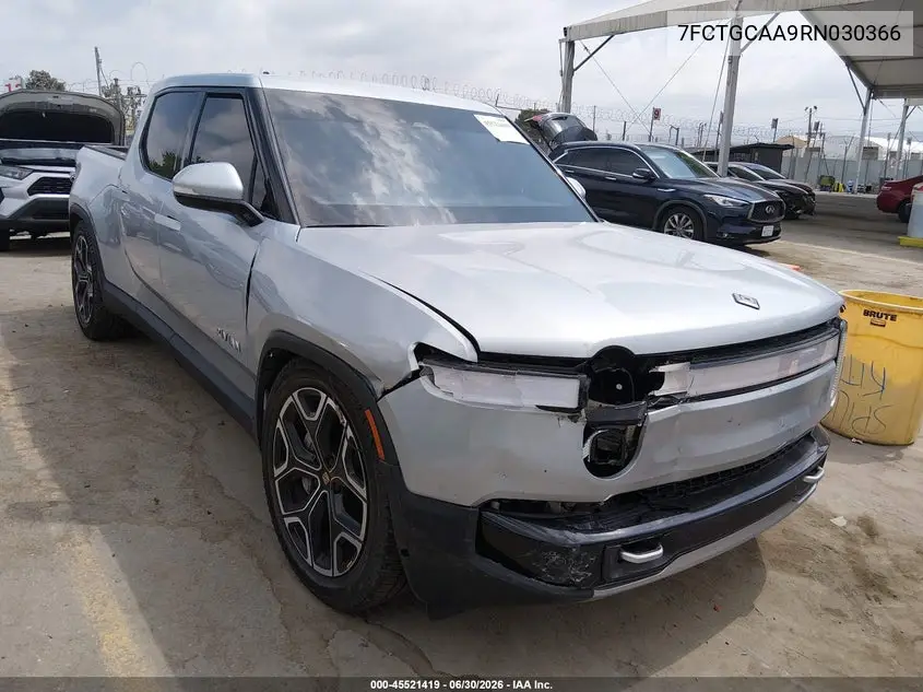 2024 Rivian R1T Adventure Dual Motor Max Pack/Adventure Dual Motor Perf Max Pack VIN: 7FCTGCAA9RN030366 Lot: 45521419