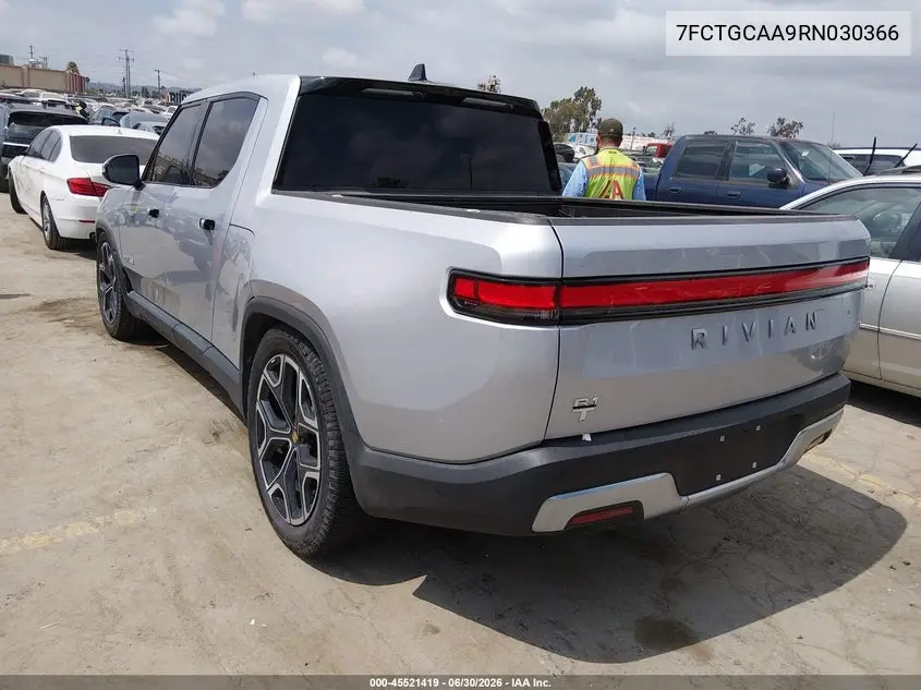 2024 Rivian R1T Adventure Dual Motor Max Pack/Adventure Dual Motor Perf Max Pack VIN: 7FCTGCAA9RN030366 Lot: 45521419