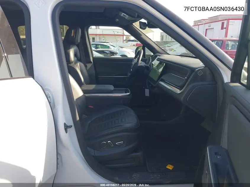 2025 Rivian R1T Adventure Dual Motor Large Pack/Adventure Dual Motor Max Pack VIN: 7FCTGBAA0SN036430 Lot: 45158217