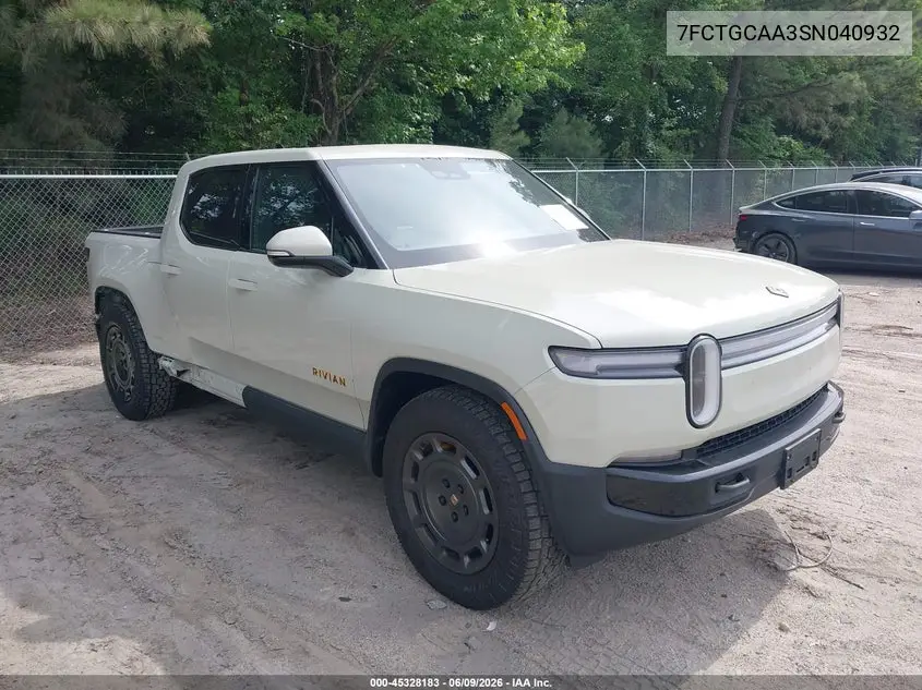 2025 Rivian R1T Adventure VIN: 7FCTGCAA3SN040932 Lot: 45328183