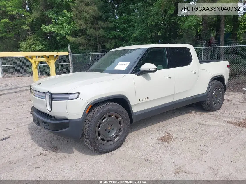 2025 Rivian R1T Adventure VIN: 7FCTGCAA3SN040932 Lot: 45328183