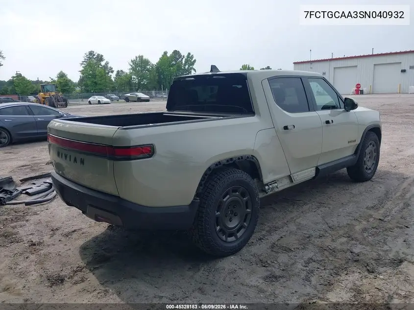 2025 Rivian R1T Adventure VIN: 7FCTGCAA3SN040932 Lot: 45328183