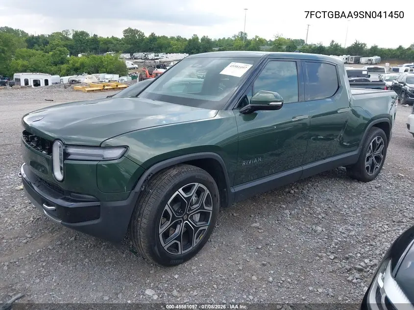 2025 Rivian R1T Adventure Dual Motor Large Pack/Adventure Dual Motor Max Pack VIN: 7FCTGBAA9SN041450 Lot: 45581097
