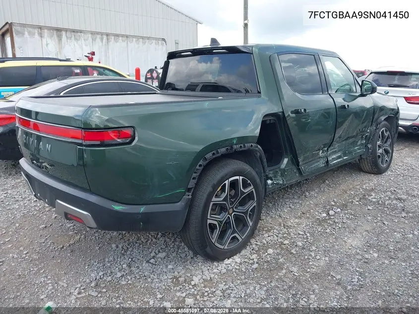 2025 Rivian R1T Adventure Dual Motor Large Pack/Adventure Dual Motor Max Pack VIN: 7FCTGBAA9SN041450 Lot: 45581097
