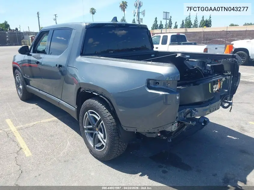 2026 Rivian R1T Dual Motor Standard Pack VIN: 7FCTGGAA0TN043277 Lot: 44931987