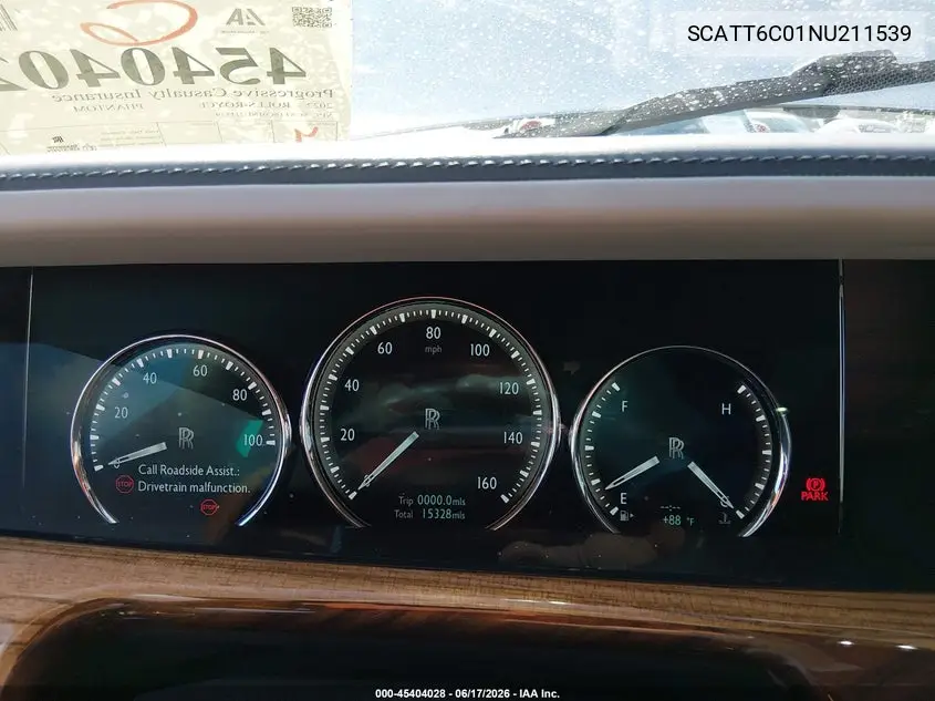 2022 Rolls-Royce Phantom VIN: SCATT6C01NU211539 Lot: 45404028