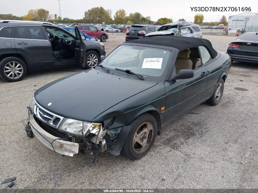 1999 Saab 9-3 VIN: YS3DD78N2X7061696 Lot: 43544196