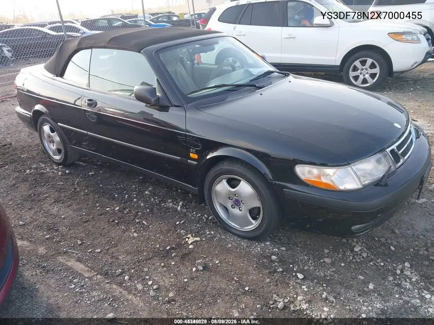 1999 Saab 9-3 Se VIN: YS3DF78N2X7000455 Lot: 45346028