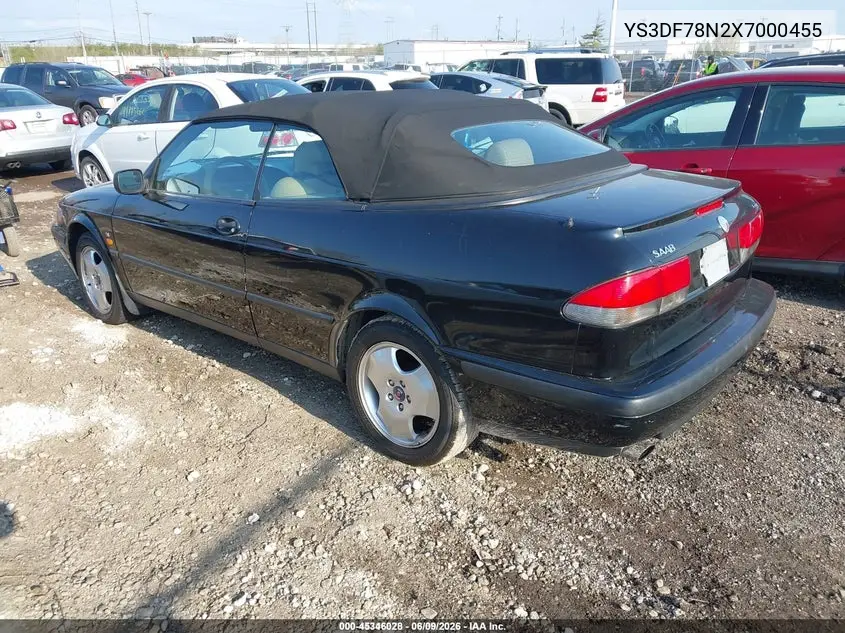 1999 Saab 9-3 Se VIN: YS3DF78N2X7000455 Lot: 45346028