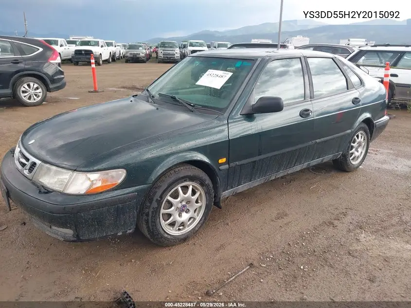 2000 Saab 9-3 VIN: YS3DD55H2Y2015092 Lot: 45228487