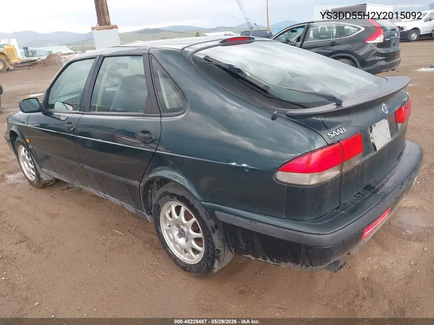 2000 Saab 9-3 VIN: YS3DD55H2Y2015092 Lot: 45228487