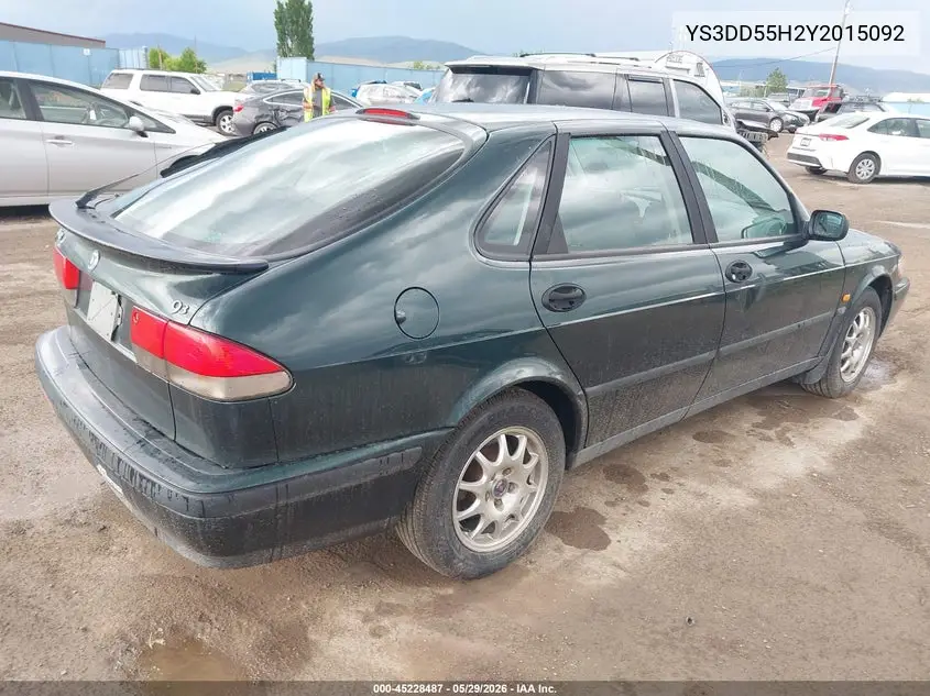2000 Saab 9-3 VIN: YS3DD55H2Y2015092 Lot: 45228487