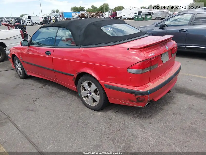 2002 Saab 9-3 Se VIN: YS3DF75KX27013229 Lot: 45561791