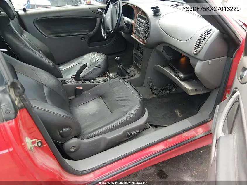 2002 Saab 9-3 Se VIN: YS3DF75KX27013229 Lot: 45561791
