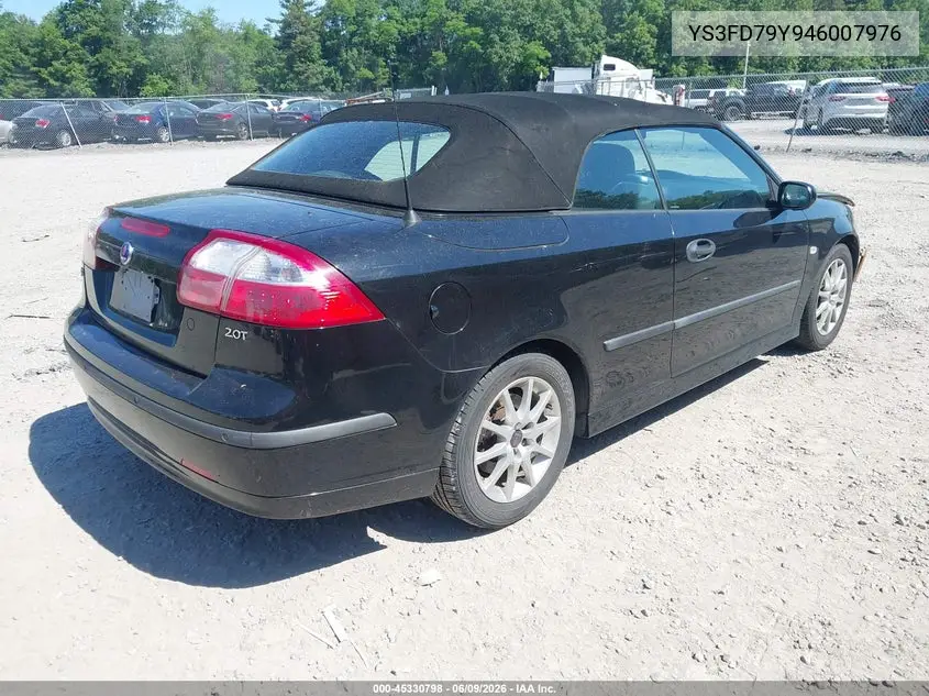 2004 Saab 9-3 Arc VIN: YS3FD79Y946007976 Lot: 45330798