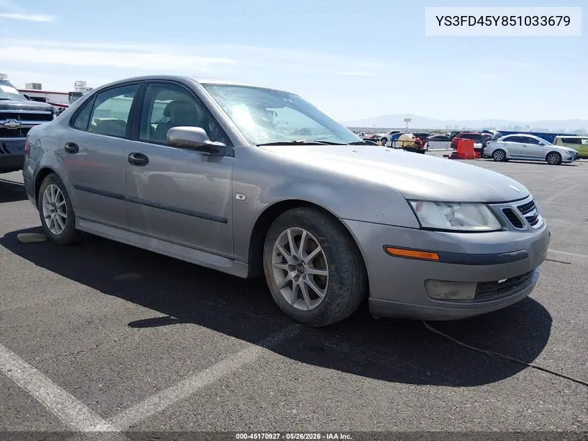 2005 Saab 9-3 Arc VIN: YS3FD45Y851033679 Lot: 45170927