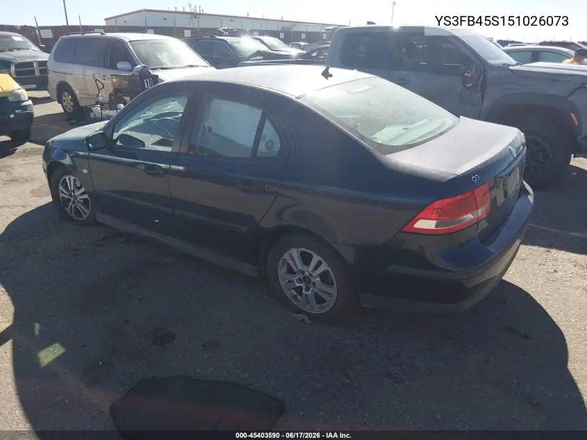 2005 Saab 9-3 Linear VIN: YS3FB45S151026073 Lot: 45403590