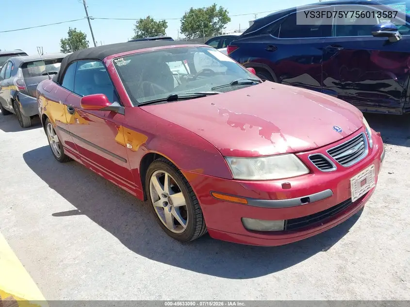 2005 Saab 9-3 Arc VIN: YS3FD75Y756013587 Lot: 45633090